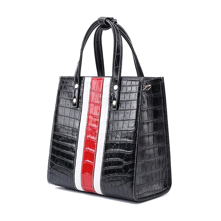 Customized design luxury stylish women genuine crocodile leather skin tote bag handbag