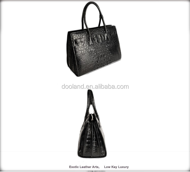 Classic design women genuine crocodile skin leather handbag tote bag