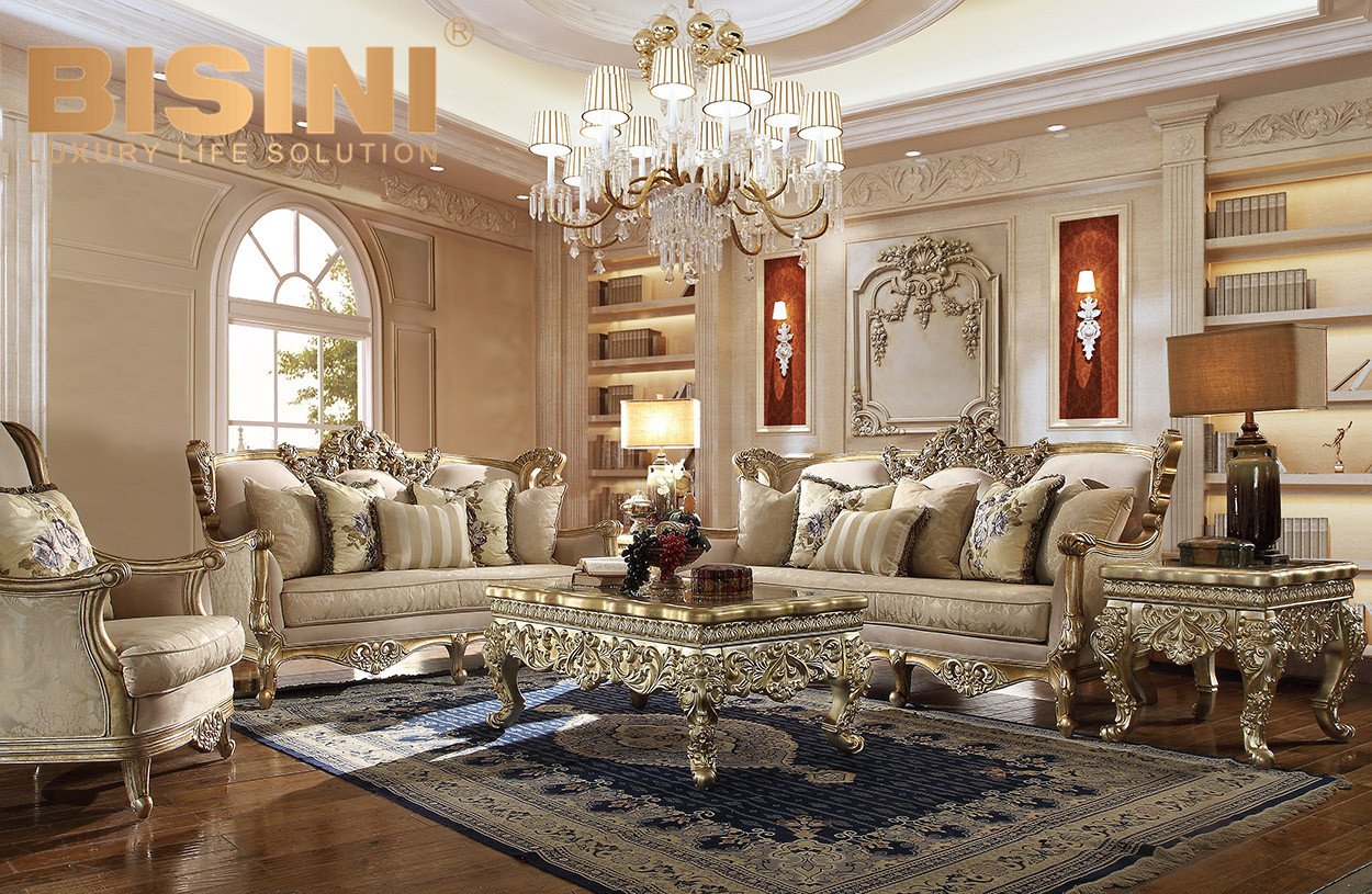 Luxurious Champagne Gold Silver Leaf Rectangle Hand Carving Dining Table Set Royal Home Furniture
