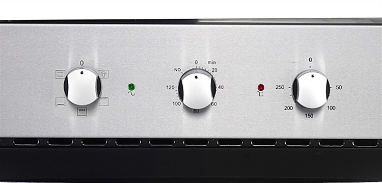 Home Built-In Electrical Oven, 57 Liter Kitchen Appliance Electric Pizza Oven, Stainless Steel Single Wall Ovens Knob Control